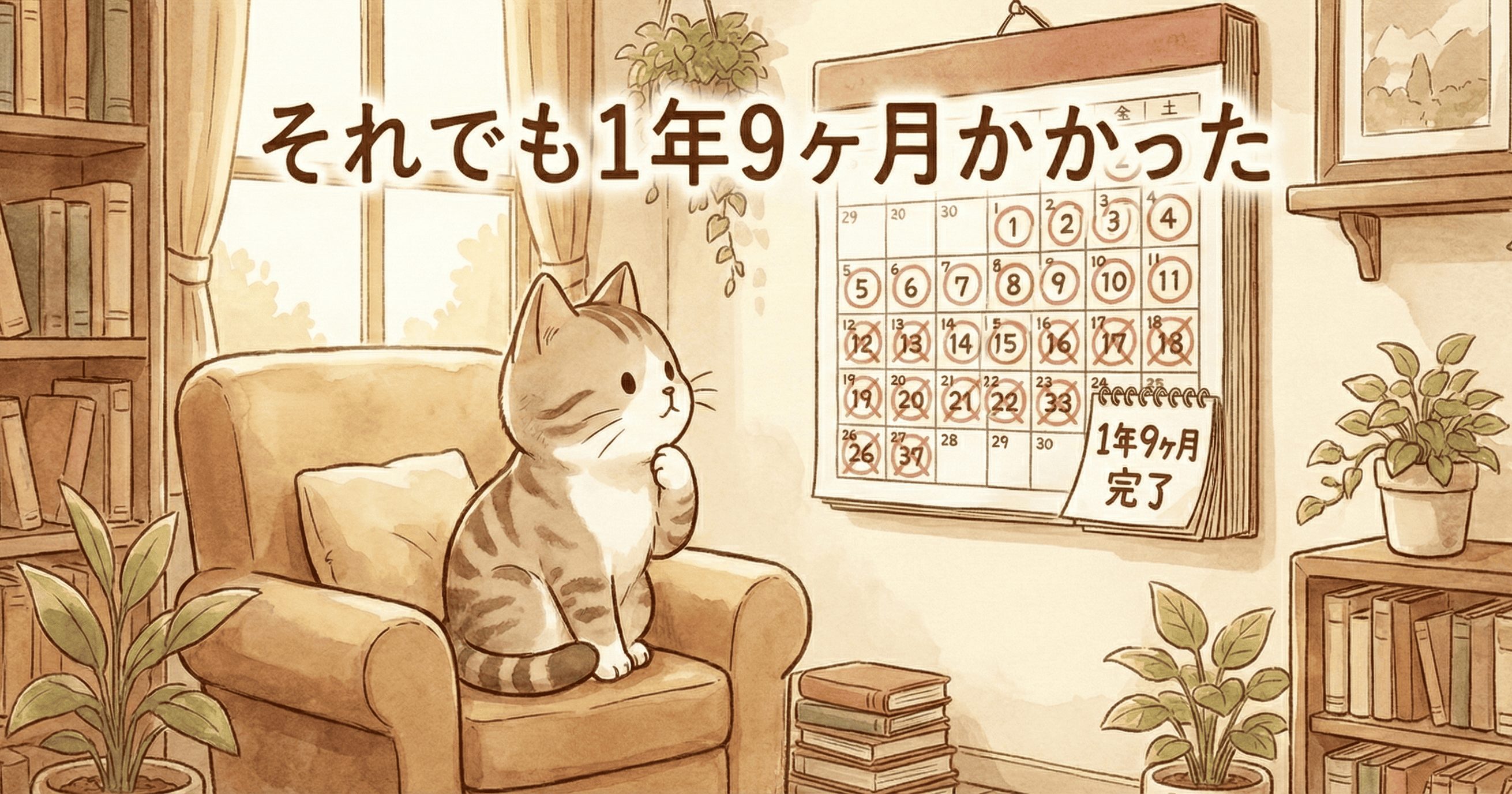 それでも1年9ヶ月かかった